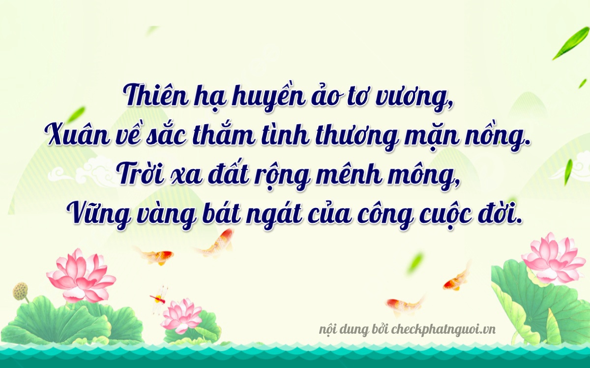 Bài thơ ý nghĩa cho <b>biển số 63E-00104</b> tại website checkphatnguoi.vn