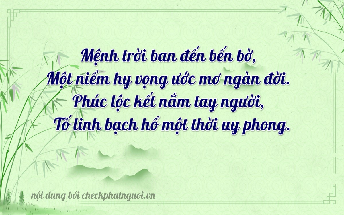 Bài thơ ý nghĩa cho <b>biển số 64A-10901</b> tại website checkphatnguoi.vn
