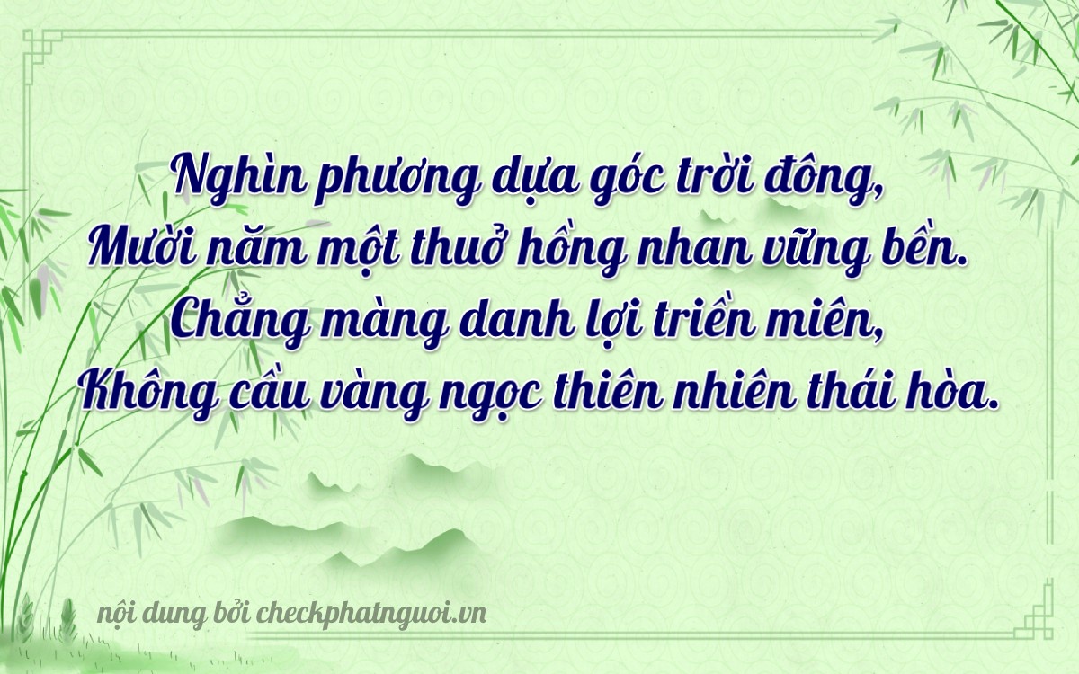 Bài thơ ý nghĩa cho <b>biển số 64A-14206</b> tại website checkphatnguoi.vn