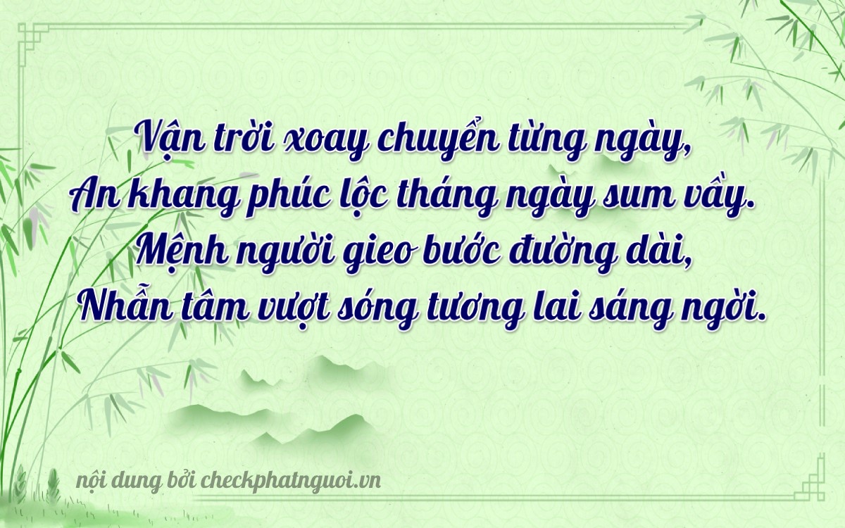 Bài thơ ý nghĩa cho <b>biển số 64D1-31168</b> tại website checkphatnguoi.vn