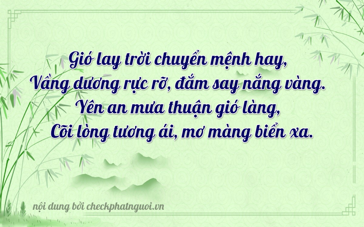 Bài thơ ý nghĩa cho <b>biển số 64D1-37667</b> tại website checkphatnguoi.vn