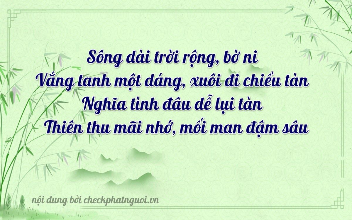 Bài thơ ý nghĩa cho <b>biển số 64EA-05903</b> tại website checkphatnguoi.vn