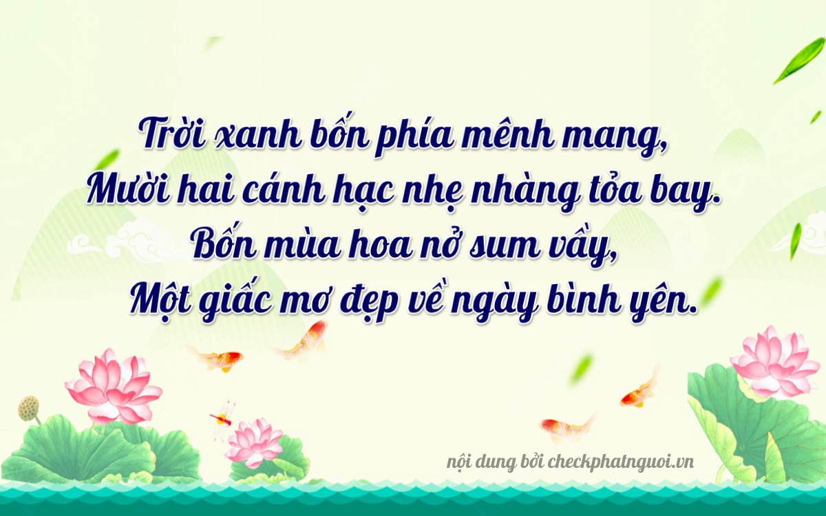 Bài thơ ý nghĩa cho <b>biển số 64H1-14211</b> tại website checkphatnguoi.vn
