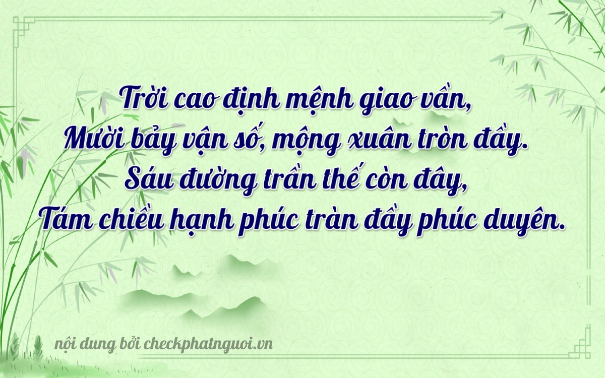 Bài thơ ý nghĩa cho <b>biển số 64H-17688</b> tại website checkphatnguoi.vn