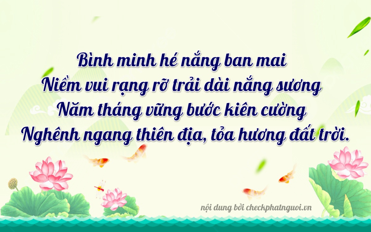 Bài thơ ý nghĩa cho <b>biển số 64K1-01699</b> tại website checkphatnguoi.vn