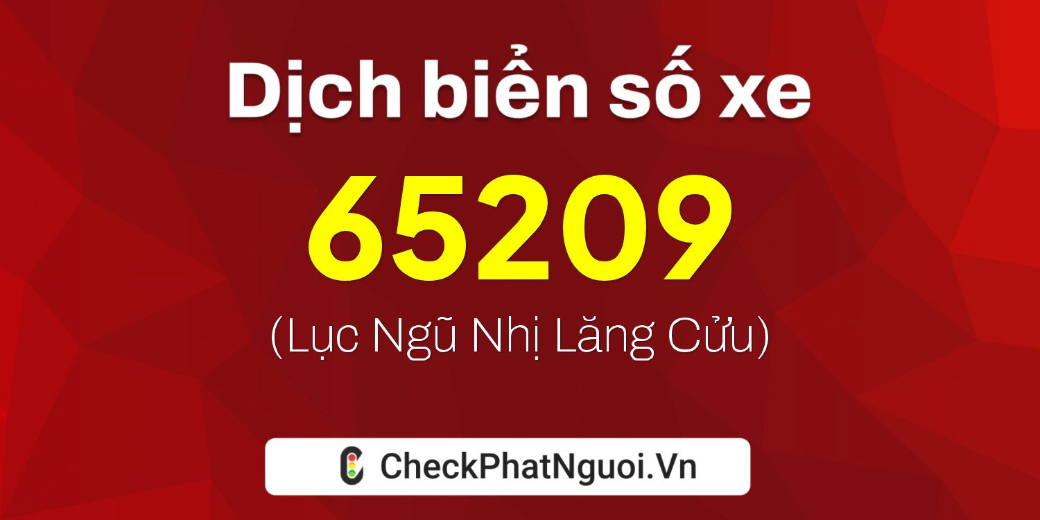 Dịch ý nghĩa <b>biển số xe 83S-65209</b> tại website checkphatnguoi.vn