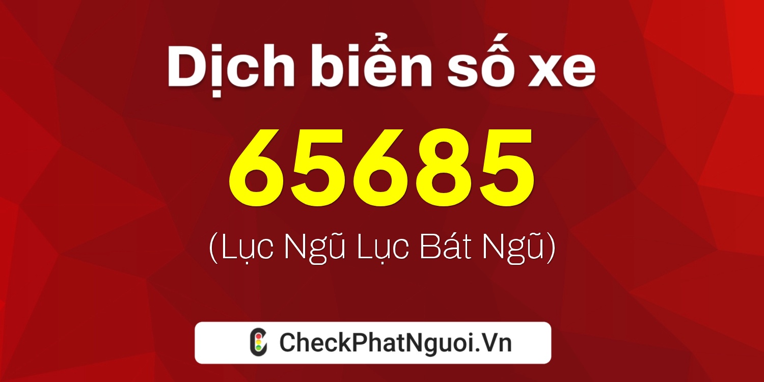 Dịch ý nghĩa <b>biển số xe 19A-65685</b> tại website checkphatnguoi.vn