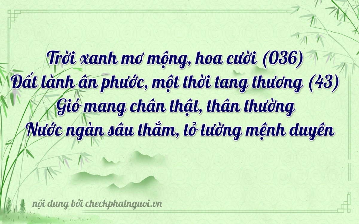 Bài thơ ý nghĩa cho <b>biển số 65A-03643</b> tại website checkphatnguoi.vn