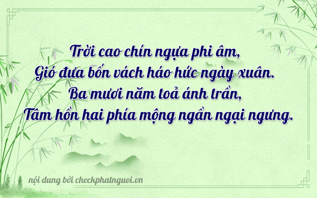 Bài thơ ý nghĩa cho <b>biển số 65A-05342</b> tại website checkphatnguoi.vn