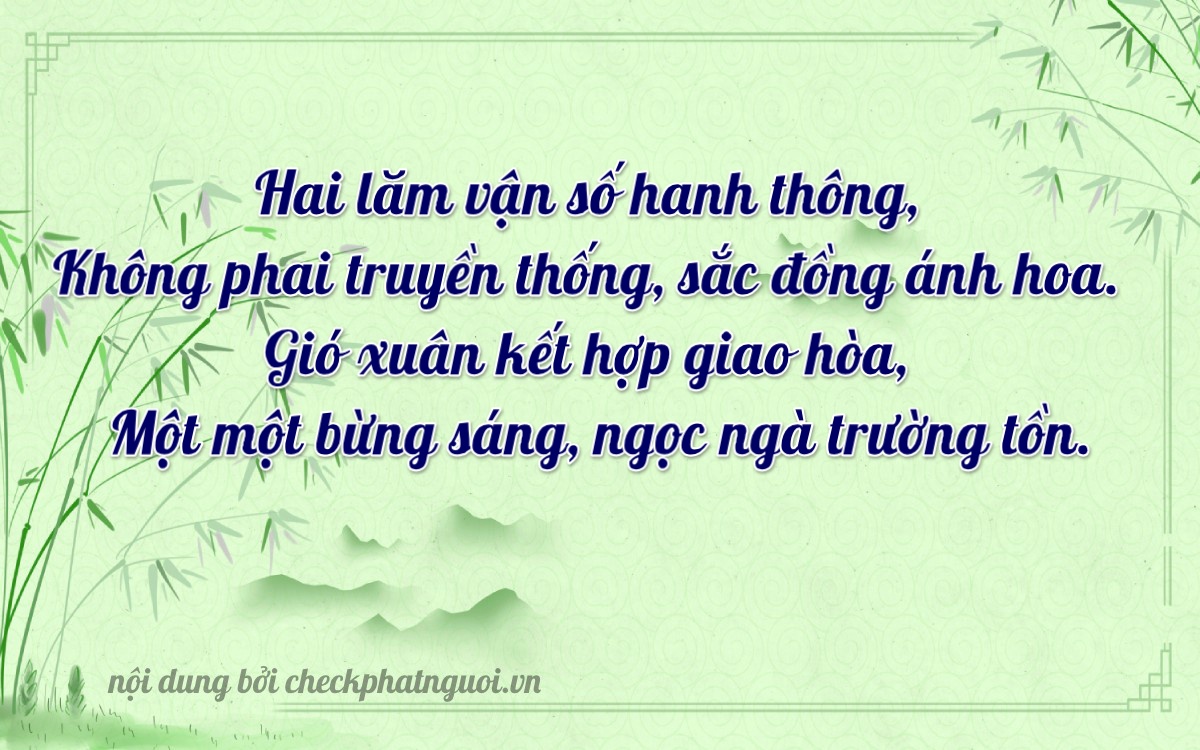 Bài thơ ý nghĩa cho <b>biển số 65A-25011</b> tại website checkphatnguoi.vn