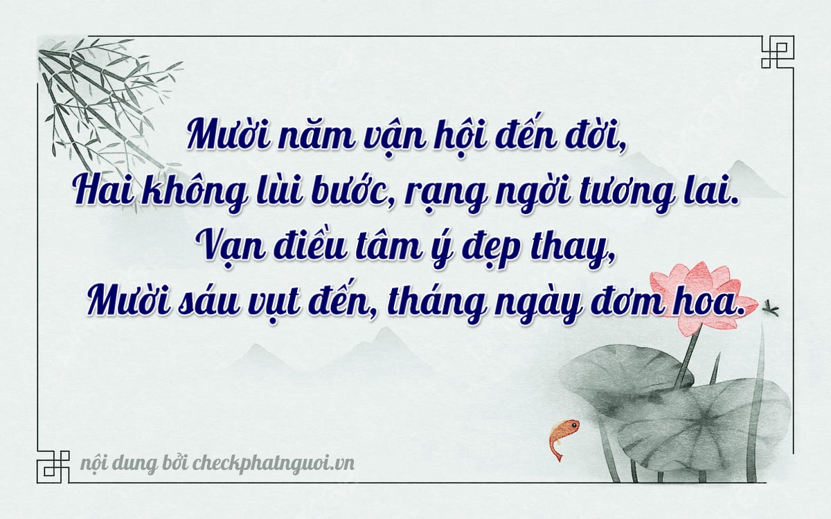 Bài thơ ý nghĩa cho <b>biển số 65A-26116</b> tại website checkphatnguoi.vn