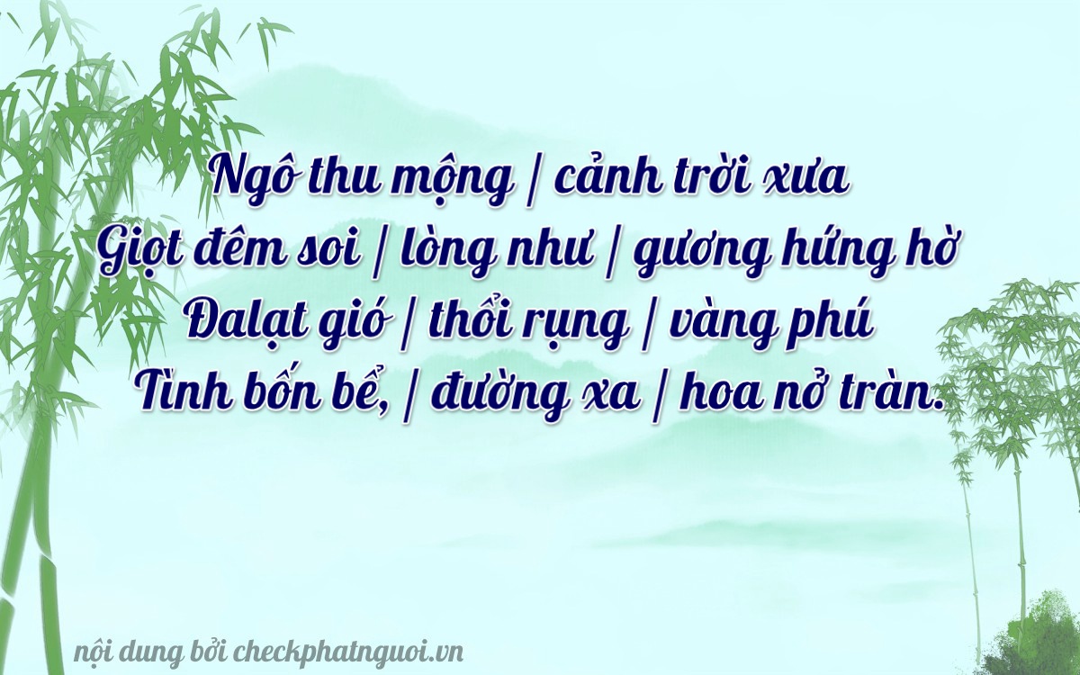 Bài thơ ý nghĩa cho <b>biển số 65A-36483</b> tại website checkphatnguoi.vn