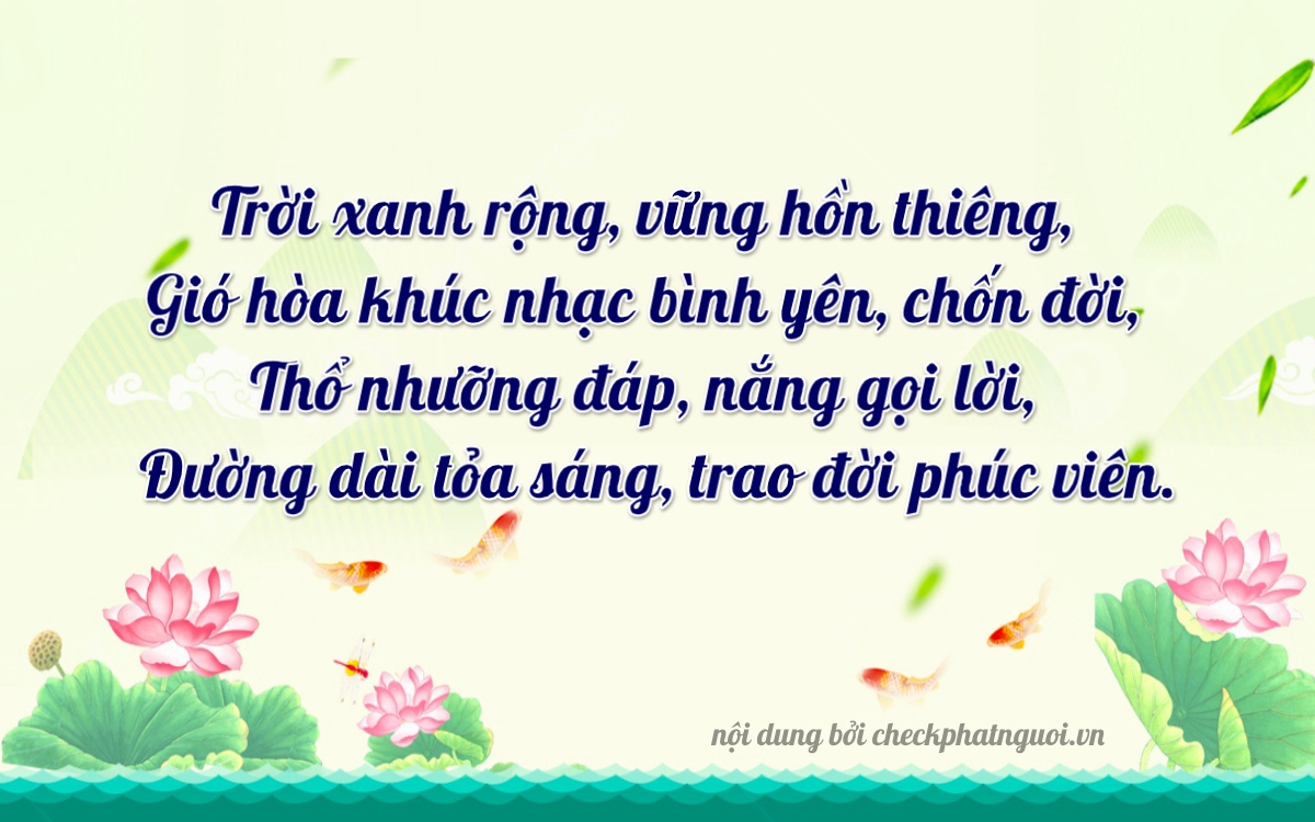 Bài thơ ý nghĩa cho <b>biển số 65A-46345</b> tại website checkphatnguoi.vn