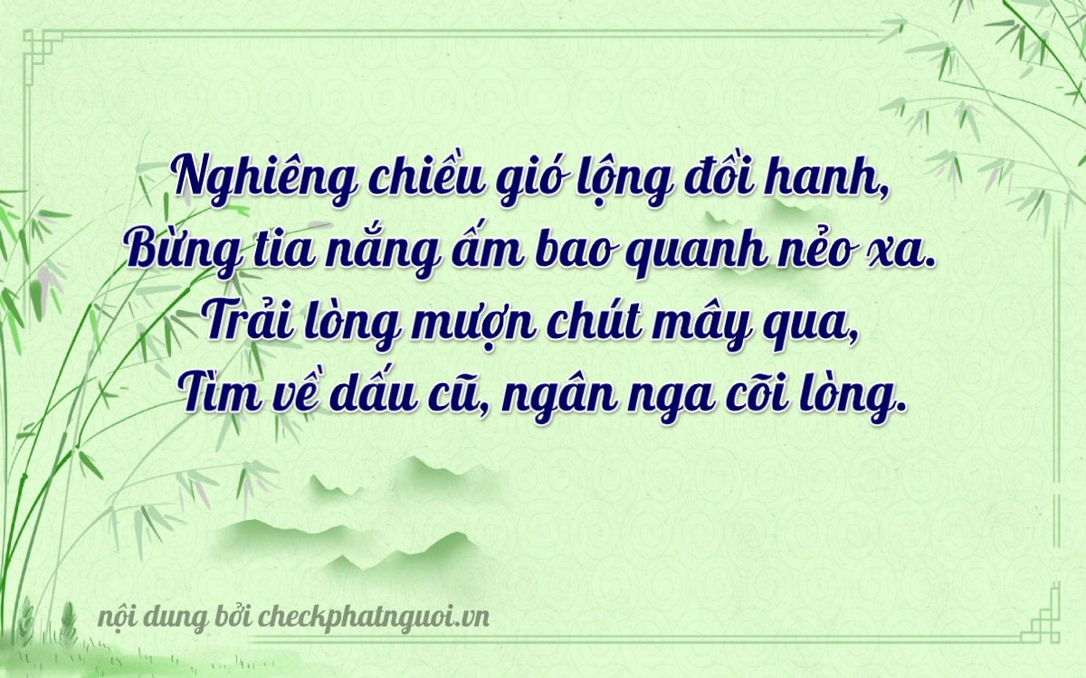 Bài thơ ý nghĩa cho <b>biển số 65A-46931</b> tại website checkphatnguoi.vn