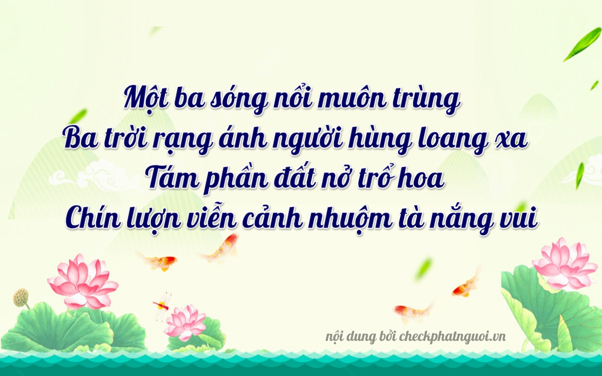 Bài thơ ý nghĩa cho <b>biển số 65AA-13389</b> tại website checkphatnguoi.vn