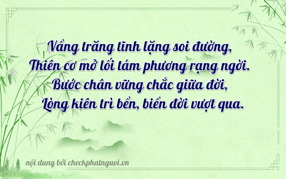 Bài thơ ý nghĩa cho <b>biển số 65AA-17205</b> tại website checkphatnguoi.vn