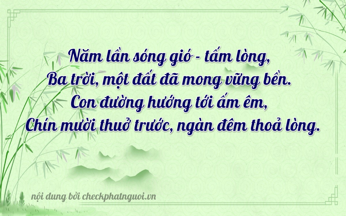 Bài thơ ý nghĩa cho <b>biển số 65AE-05319</b> tại website checkphatnguoi.vn