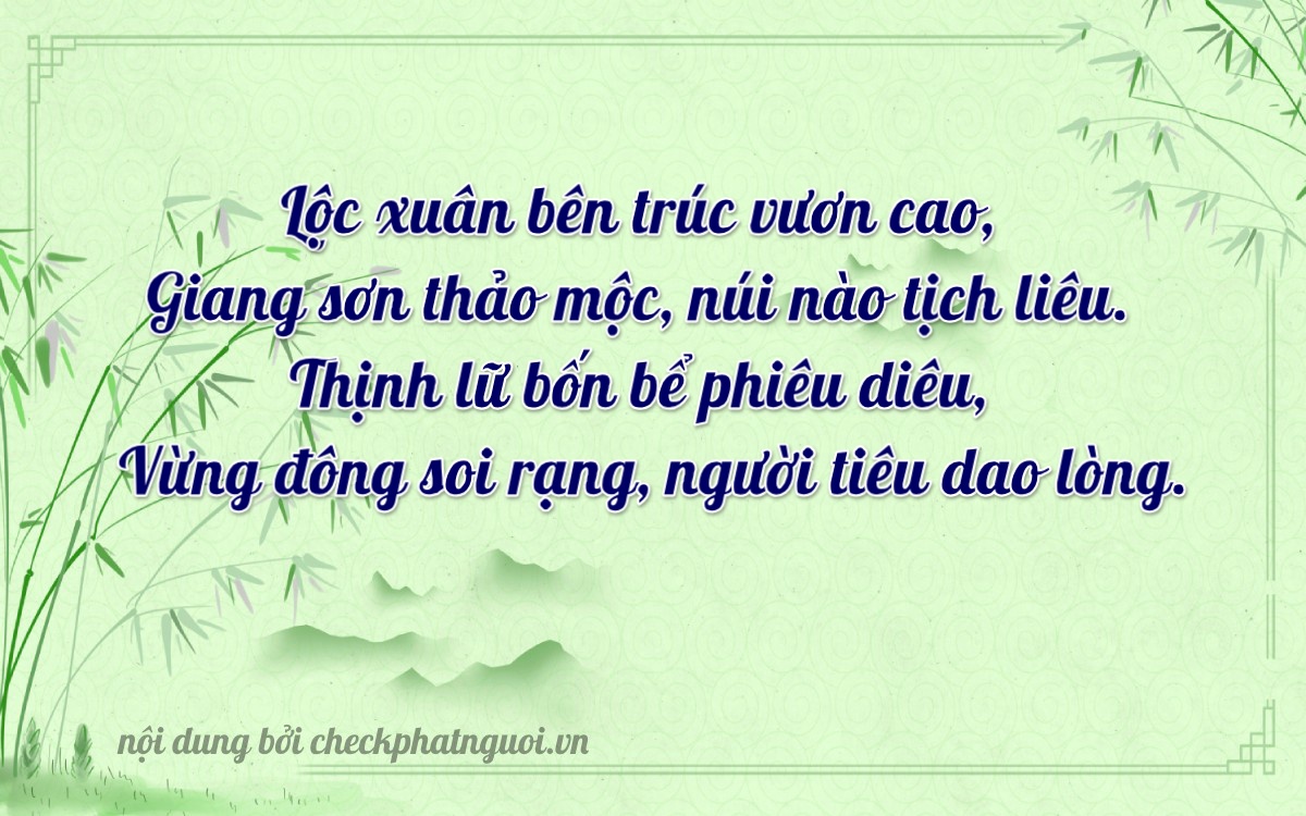 Bài thơ ý nghĩa cho <b>biển số 65B1-01343</b> tại website checkphatnguoi.vn