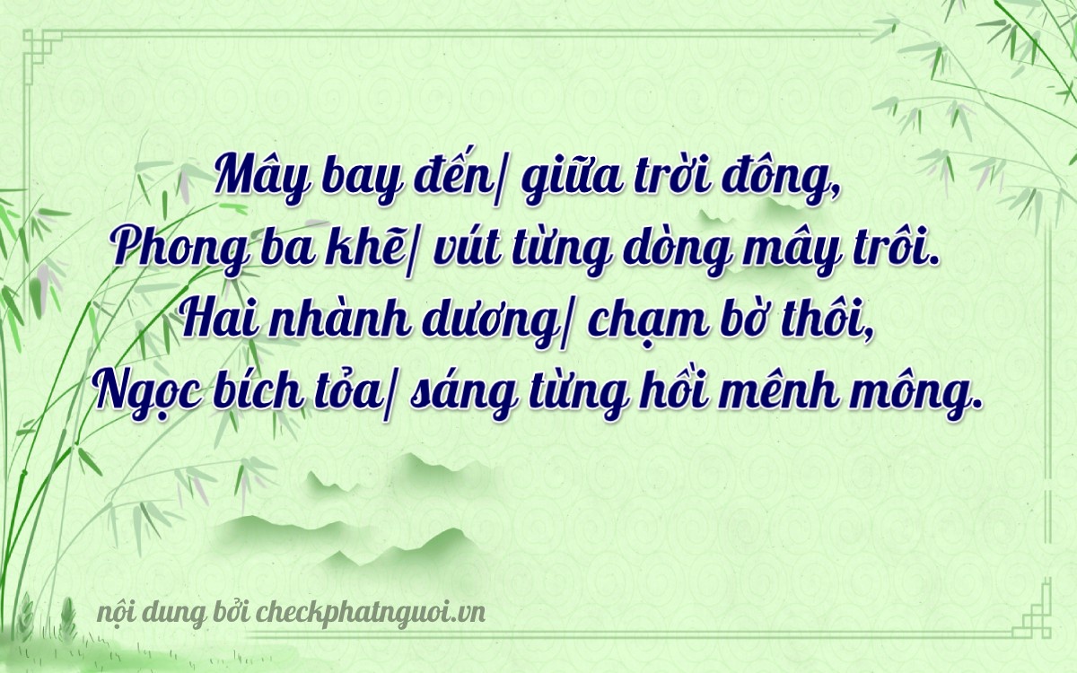 Bài thơ ý nghĩa cho <b>biển số 65B1-25250</b> tại website checkphatnguoi.vn