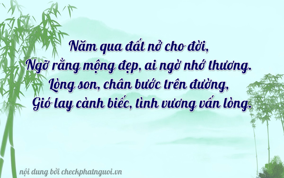 Bài thơ ý nghĩa cho <b>biển số 65B1-52160</b> tại website checkphatnguoi.vn