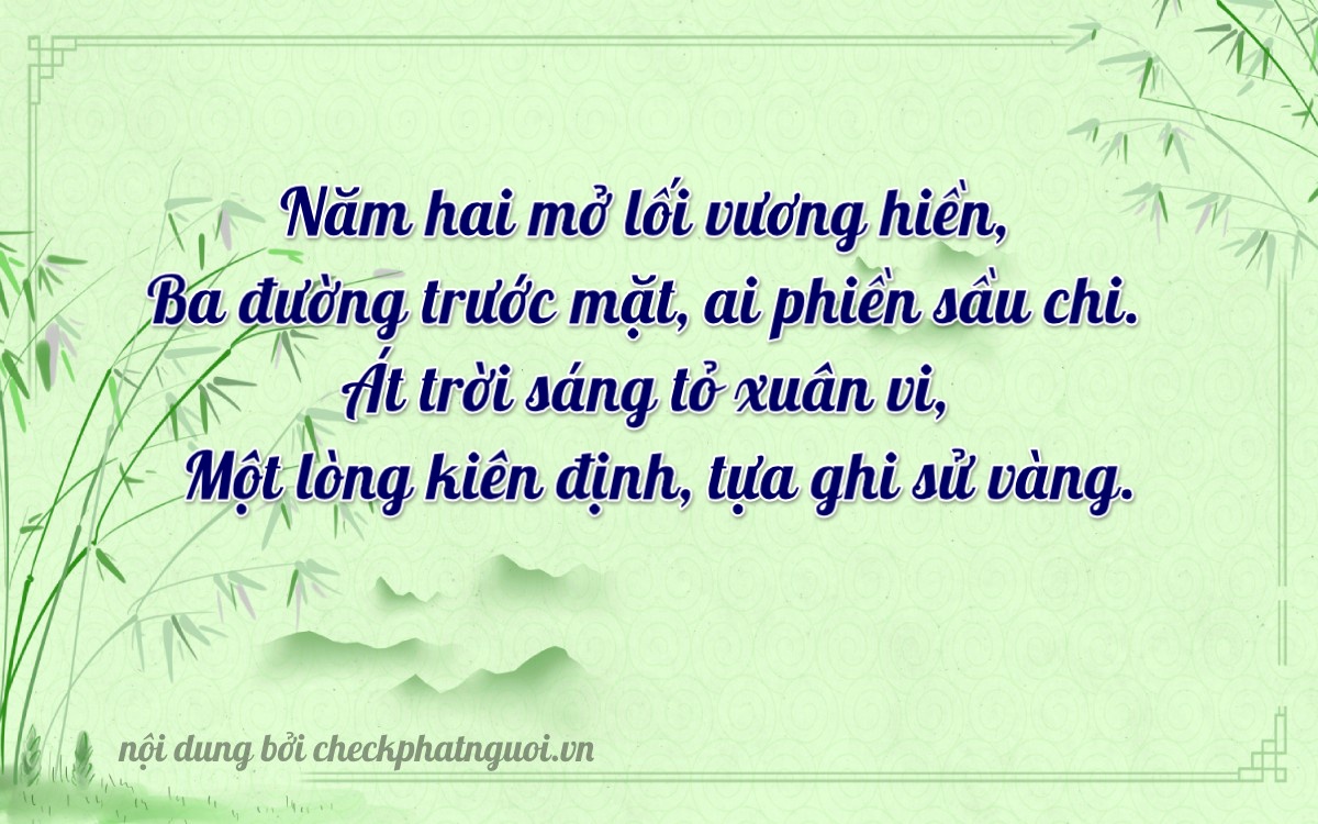 Bài thơ ý nghĩa cho <b>biển số 65B1-52381</b> tại website checkphatnguoi.vn