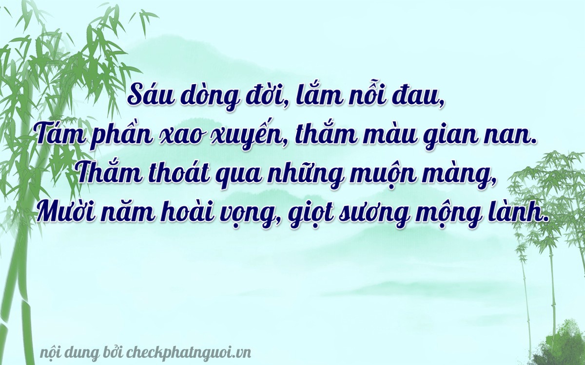 Bài thơ ý nghĩa cho <b>biển số 65B1-68815</b> tại website checkphatnguoi.vn