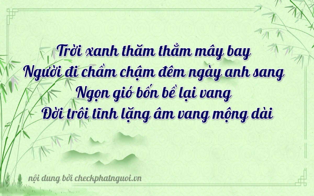 Bài thơ ý nghĩa cho <b>biển số 65B1-97185</b> tại website checkphatnguoi.vn