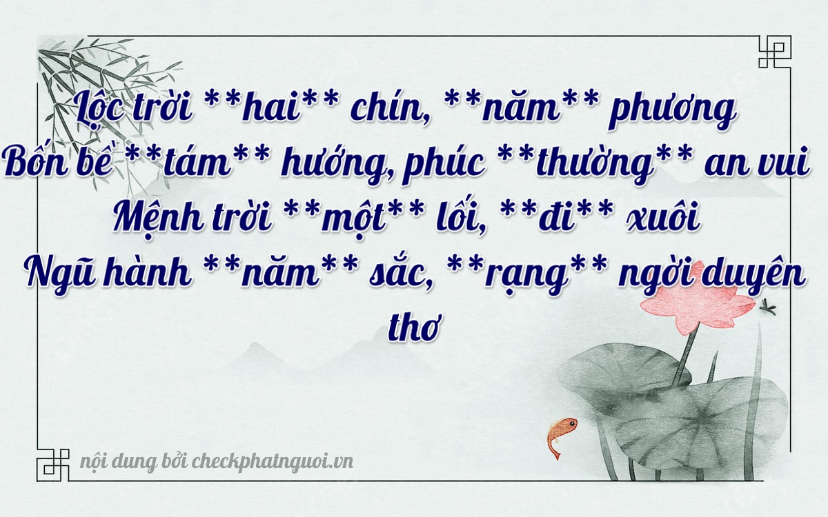 Bài thơ ý nghĩa cho <b>biển số 65B2-24051</b> tại website checkphatnguoi.vn