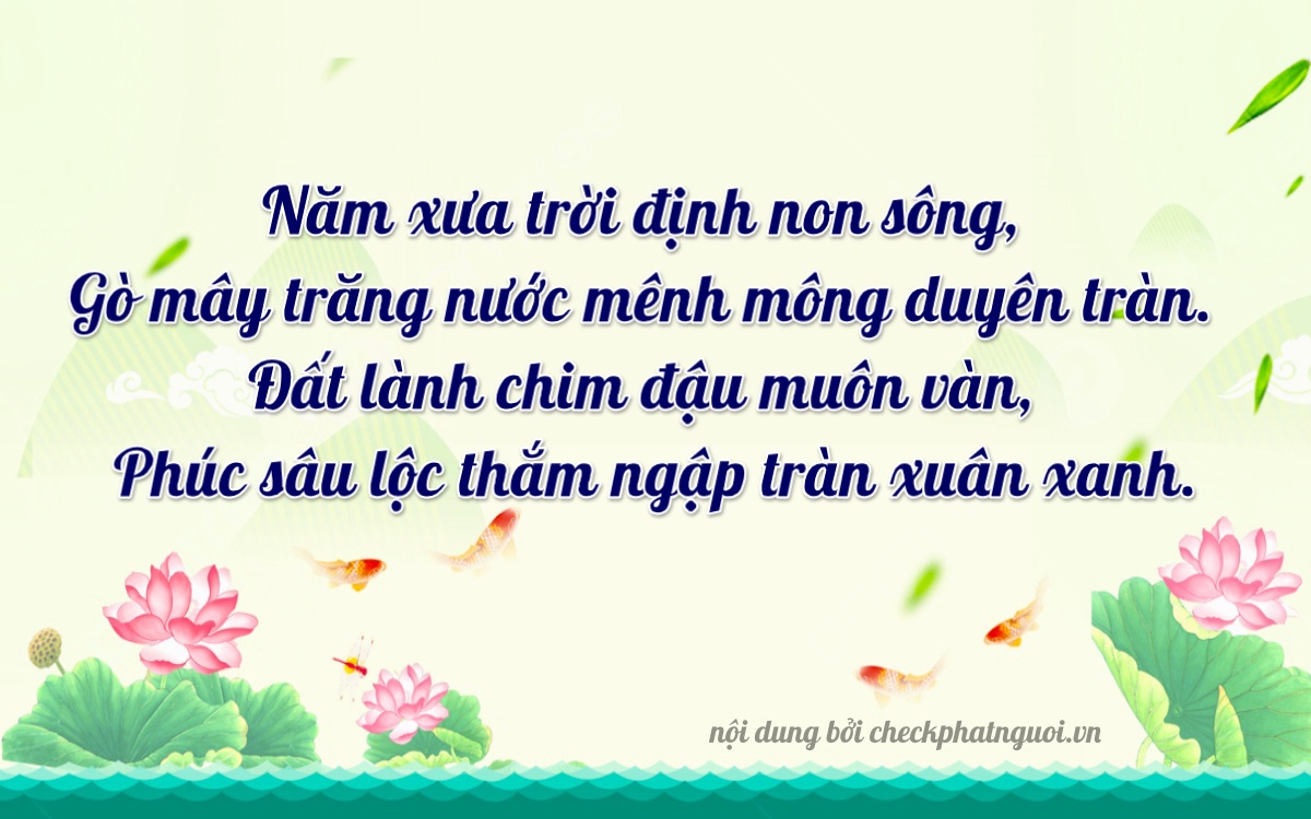 Bài thơ ý nghĩa cho <b>biển số 65B2-51972</b> tại website checkphatnguoi.vn