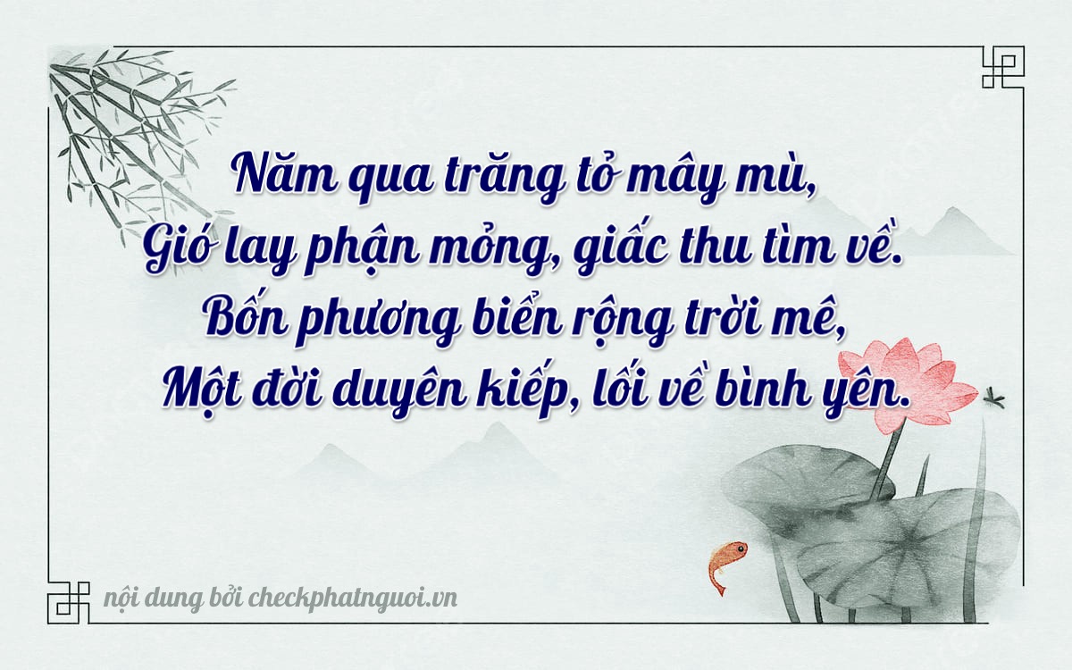 Bài thơ ý nghĩa cho <b>biển số 65B2-52074</b> tại website checkphatnguoi.vn