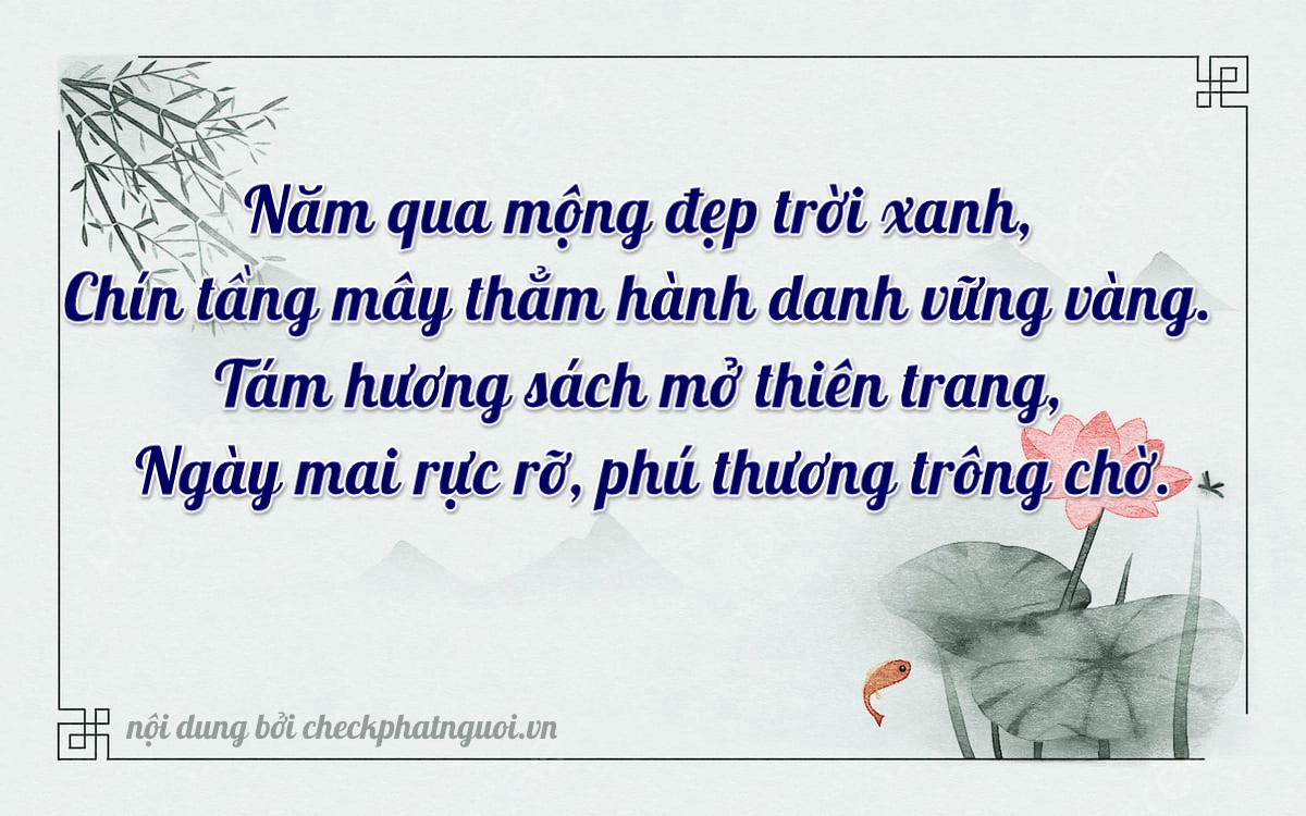 Bài thơ ý nghĩa cho <b>biển số 65B2-54908</b> tại website checkphatnguoi.vn