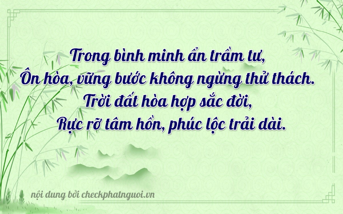 Bài thơ ý nghĩa cho <b>biển số 65C-03261</b> tại website checkphatnguoi.vn