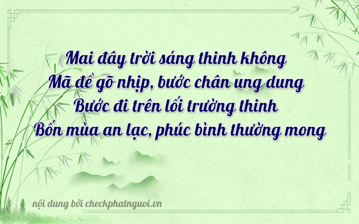 Bài thơ ý nghĩa cho <b>biển số 65C-07453</b> tại website checkphatnguoi.vn