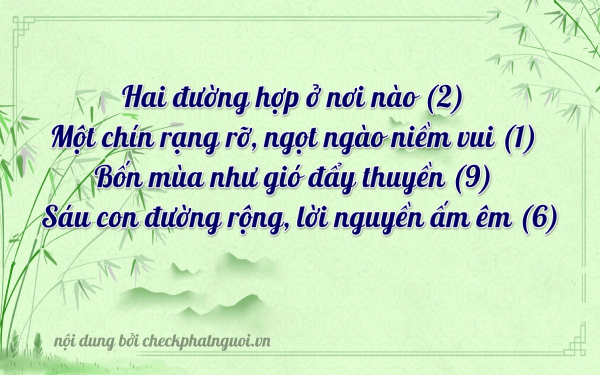 Bài thơ ý nghĩa cho <b>biển số 65C-21946</b> tại website checkphatnguoi.vn