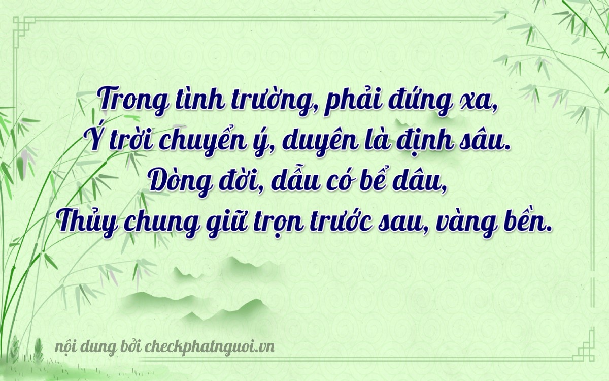 Bài thơ ý nghĩa cho <b>biển số 65CA-05399</b> tại website checkphatnguoi.vn