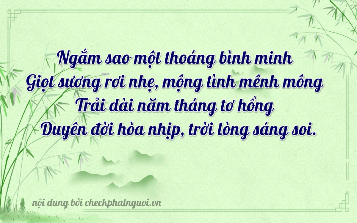 Bài thơ ý nghĩa cho <b>biển số 65CA-08907</b> tại website checkphatnguoi.vn
