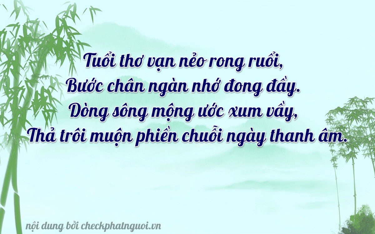 Bài thơ ý nghĩa cho <b>biển số 65CA-09197</b> tại website checkphatnguoi.vn