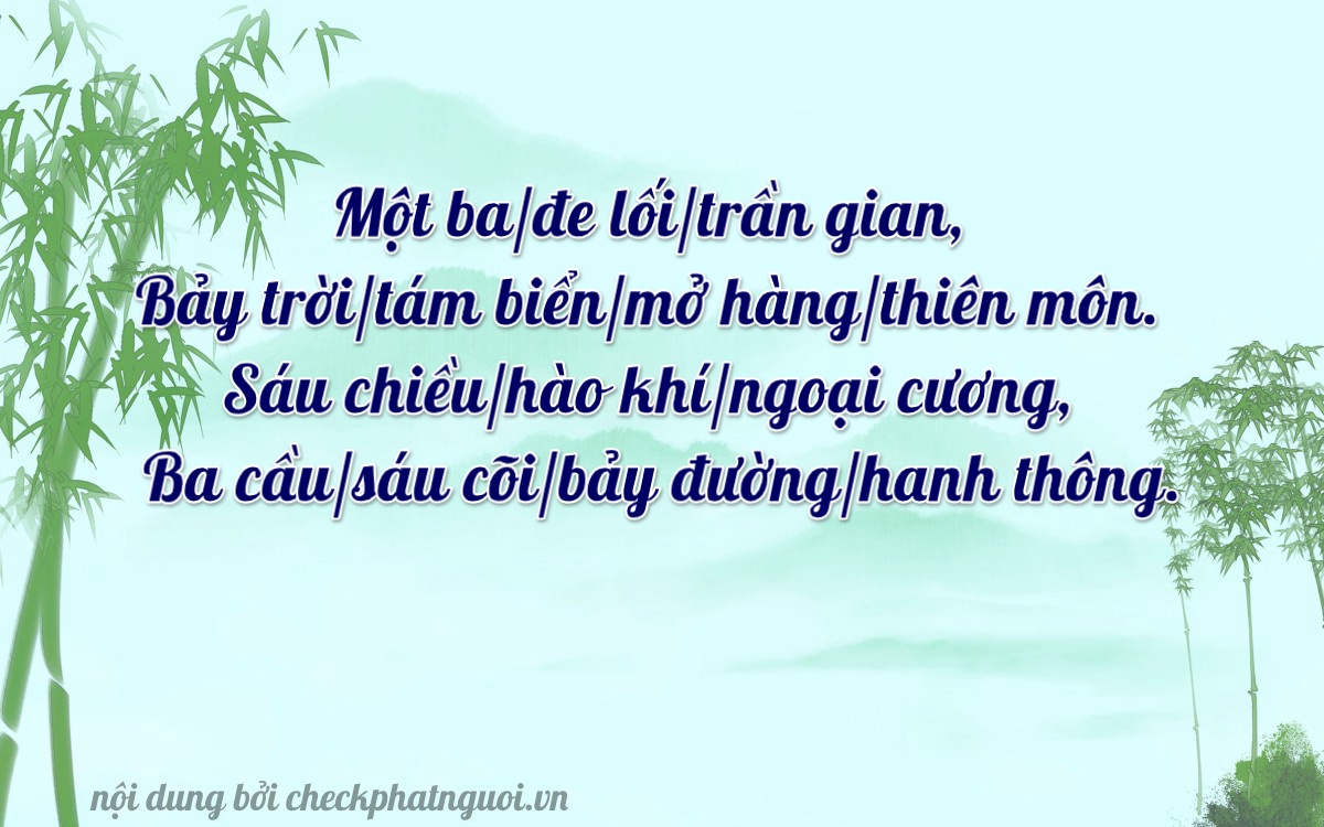 Bài thơ ý nghĩa cho <b>biển số 65D1-37631</b> tại website checkphatnguoi.vn