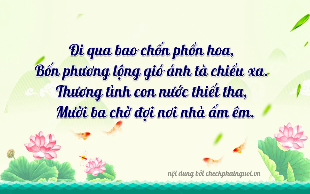 Bài thơ ý nghĩa cho <b>biển số 65D-43913</b> tại website checkphatnguoi.vn