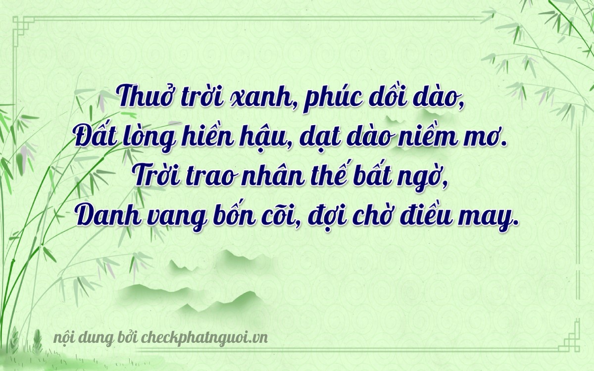 Bài thơ ý nghĩa cho <b>biển số 65DB-08407</b> tại website checkphatnguoi.vn