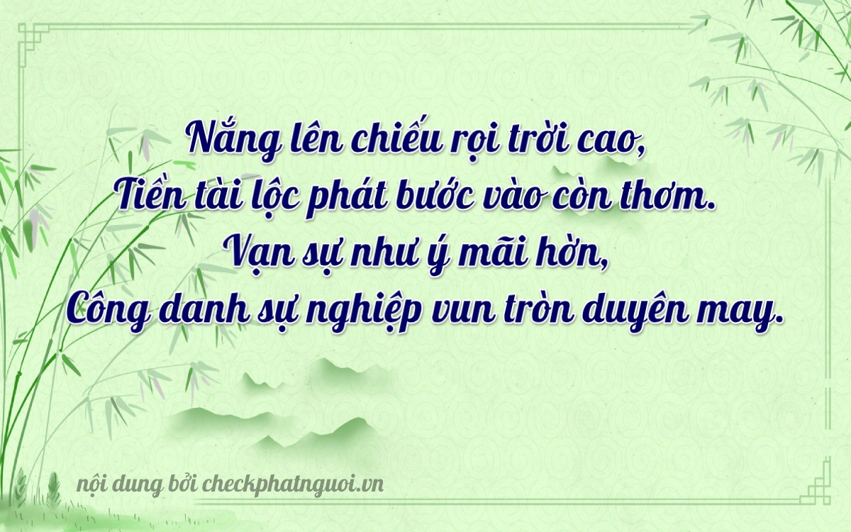 Bài thơ ý nghĩa cho <b>biển số 65DB-08665</b> tại website checkphatnguoi.vn