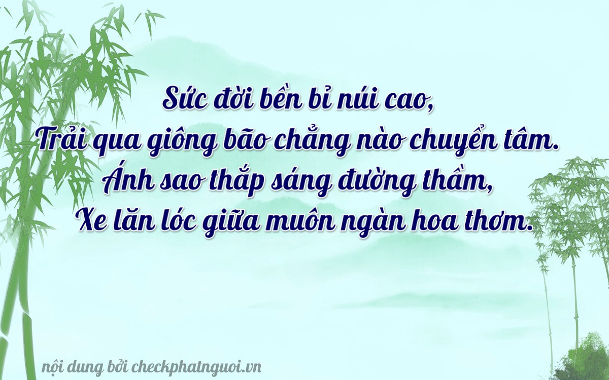 Bài thơ ý nghĩa cho <b>biển số 65F1-28272</b> tại website checkphatnguoi.vn