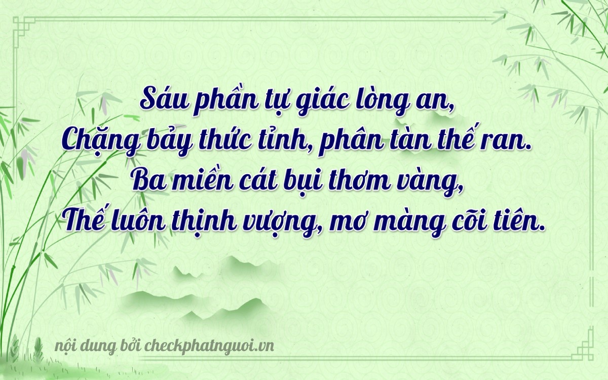 Bài thơ ý nghĩa cho <b>biển số 65F1-36073</b> tại website checkphatnguoi.vn