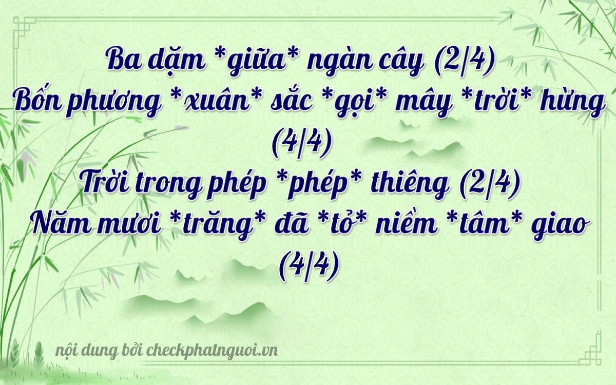Bài thơ ý nghĩa cho <b>biển số 65F1-36305</b> tại website checkphatnguoi.vn