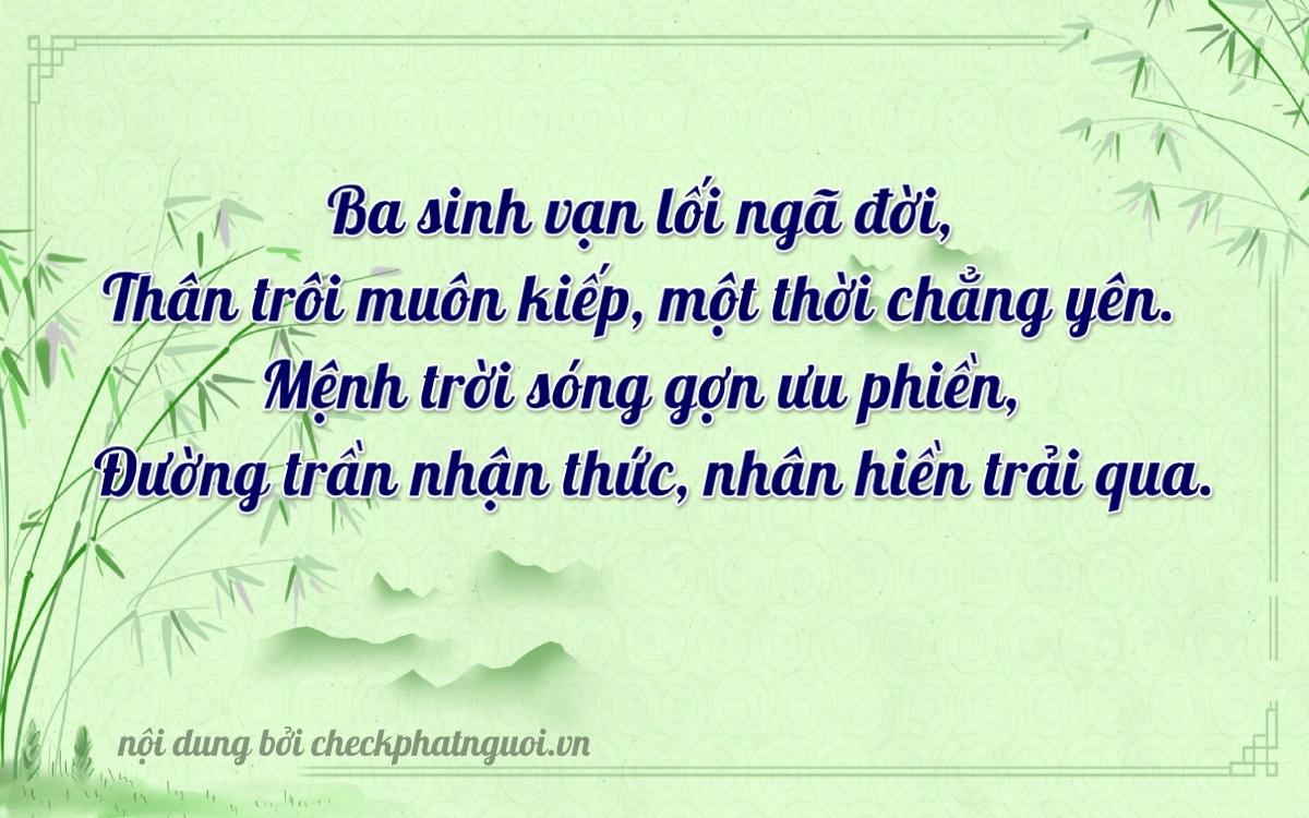 Bài thơ ý nghĩa cho <b>biển số 65F1-38989</b> tại website checkphatnguoi.vn