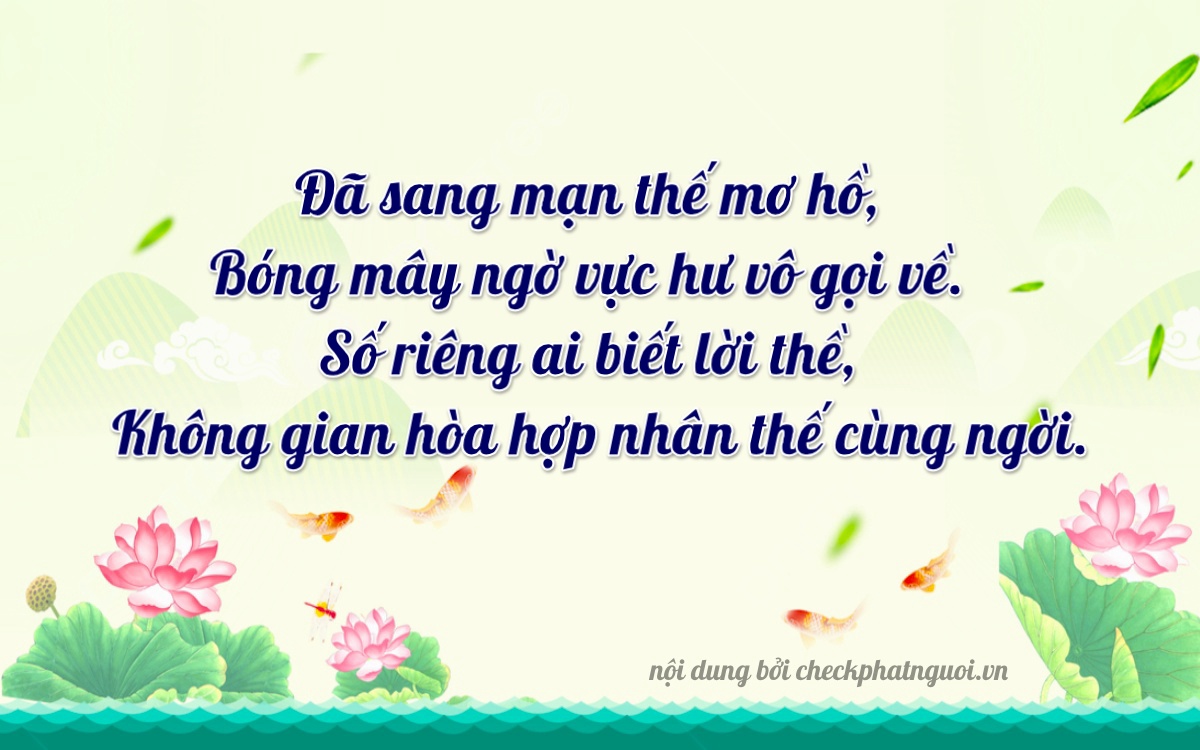 Bài thơ ý nghĩa cho <b>biển số 65H-03431</b> tại website checkphatnguoi.vn