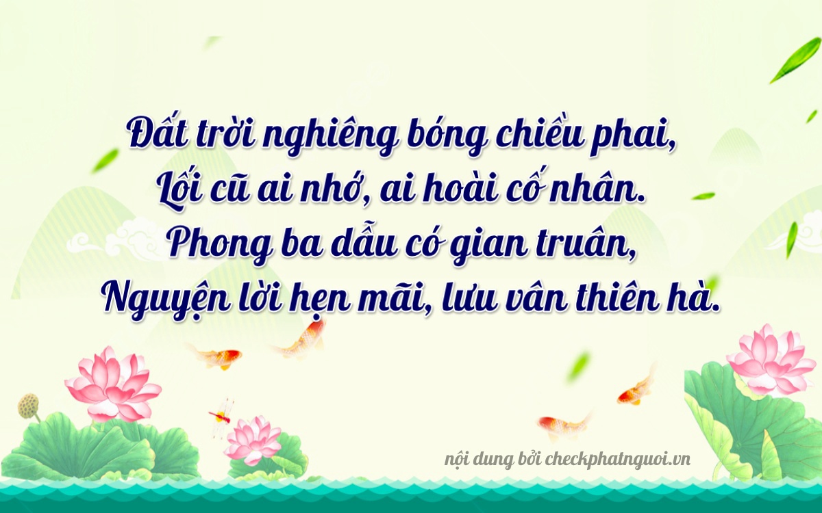 Bài thơ ý nghĩa cho <b>biển số 65H-03542</b> tại website checkphatnguoi.vn