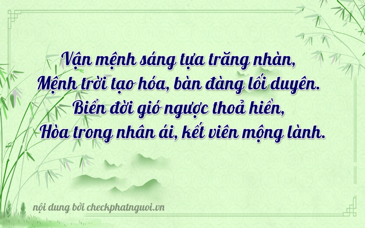 Bài thơ ý nghĩa cho <b>biển số 65H1-28066</b> tại website checkphatnguoi.vn