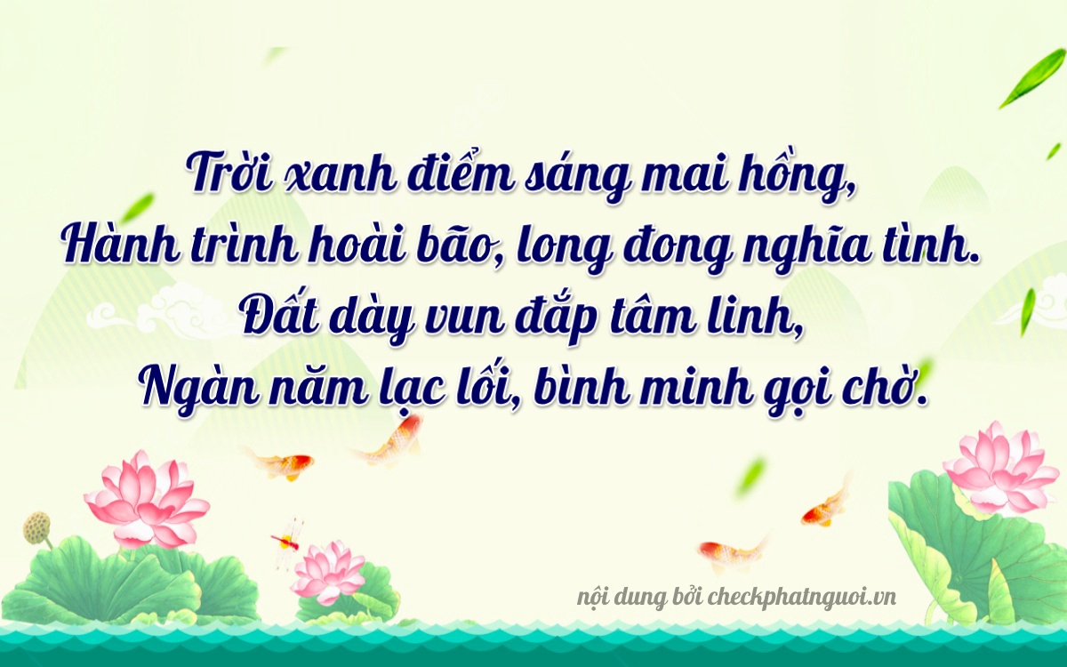 Bài thơ ý nghĩa cho <b>biển số 65H1-33855</b> tại website checkphatnguoi.vn