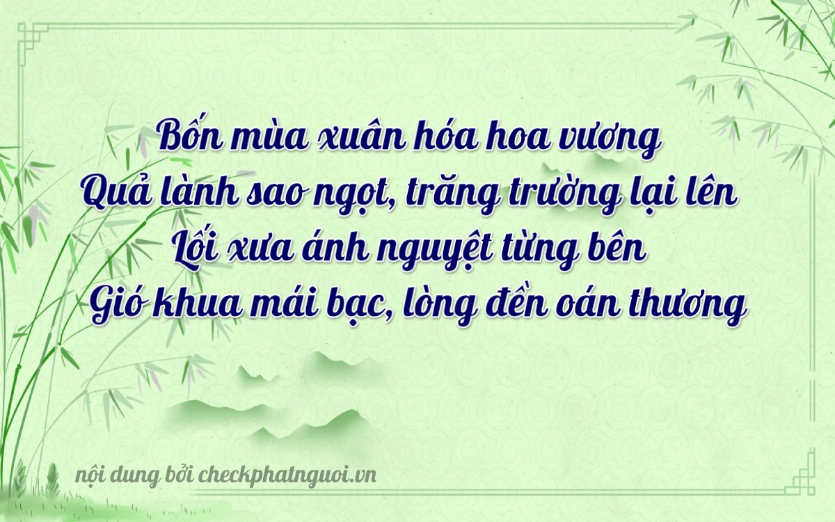 Bài thơ ý nghĩa cho <b>biển số 65H1-59601</b> tại website checkphatnguoi.vn
